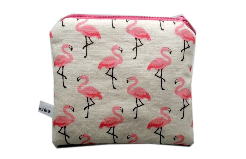 Pencil case flamingo flamingos case dots pink pink dot handmade