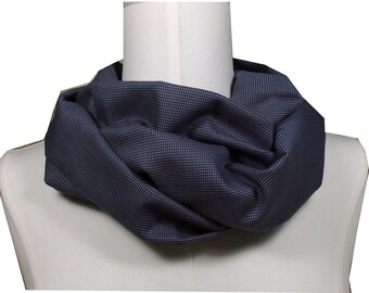 Mesdames snood coton écharpe bleu foncé-femme boucle-écharpe coton hommes hommes-cadeau homme-fête des pères mari fils neveu cousin