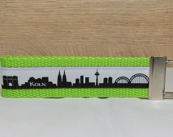 Schlüsselband Geschenk-Schlüsselanhänger Köln-Anhänger grün blau schwarz grau gelb rot Skyline-Mitbringsel-Hausschlüssel Souvenir