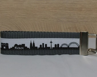 Schlüsselband Geschenk-Schlüsselanhänger Köln-Anhänger orange schwarz grau Skyline-kleines Geschenk-Hausschlüssel-Autoschlüssel-Geburtstag