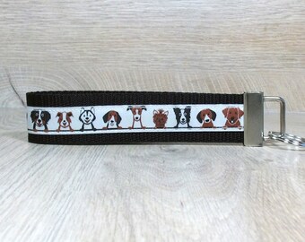 Lanyard key ring black dogs beige gift back to school birthday pendant front door key souvenir small gift