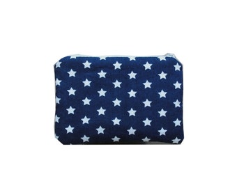 Bag purse case pencil case stars navy blue gift handmade mini bag birthday youth consecration confirmation wedding money gifts