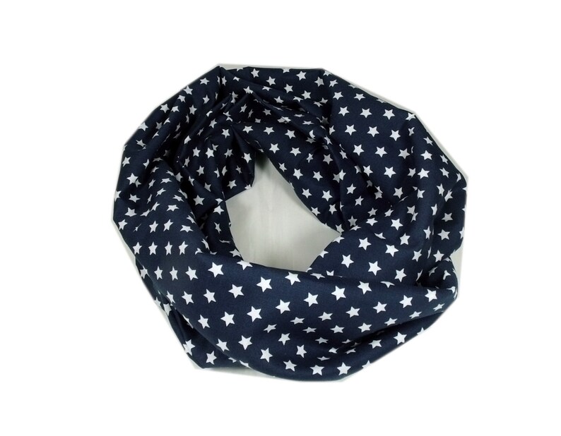 Women's tube scarf loop scarf gift birthday present women Christmas daughter scarf stars blue white thank you image 2