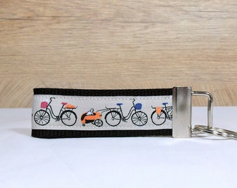 Lanyard bicycle gift children small gift keychain bike trailer tandem pink black gift birthday gift idea