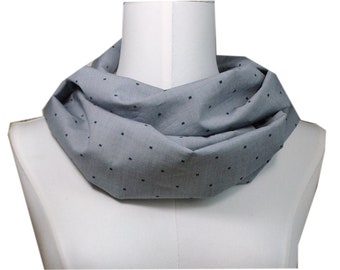 Gifts for him-tube scarf blue-grey-women's loop-scarf cotton men's men's-gift man-father's day husband son nephew cousin