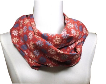 Women's loop tube scarf scarf flowers blue wine red white gift sister birthday gift girlfriend neckerchief floral youth consecration