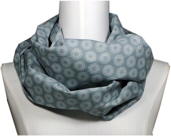 Cotton snood-loop for everyone-scarf gray circles-gift for men-women neckerchief-gift idea-christmas gift daughter