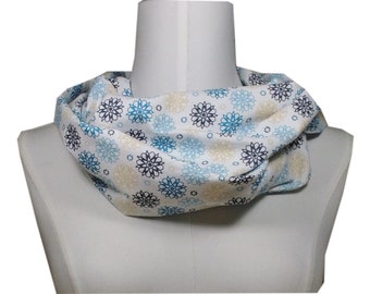 Ladies loop tube scarf scarf flowers blue cream white light beige gift sister birthday gift girlfriend scarf floral youth consecration