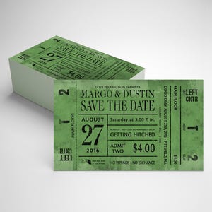 Save the Date Concert Ticket, Retro Save the Date, Printable Save the Date, Fun Save the Date, Save the Date Download, Save the Date Digital