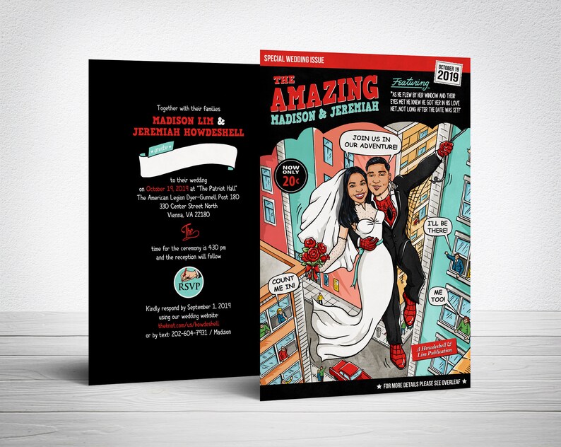 Comic Book Wedding Invitation / spiderman wedding spiderman | Etsy