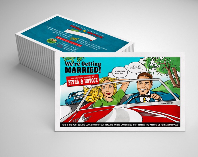 Printable Wedding Invitation / Comic Book Wedding Invite - Etsy