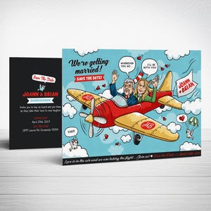 Destination Wedding, Comic Book Wedding, Fun Save the Date, Custom Save the Date, Comic Save the Date, Printable Save the Date
