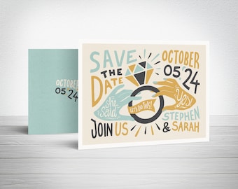 Printable Save the Date, Illustrated Save the Date, Hand Drawn Save the Date, Save the Date Download, Save the Date Digital