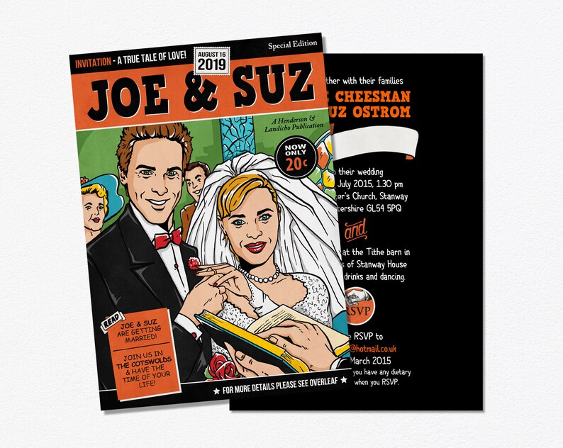 Printable Wedding Invitation / Comic Book Wedding Invitation - Etsy