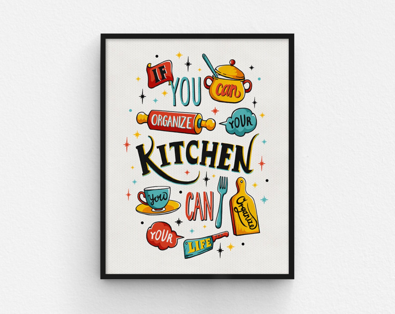 FREE SHIPPING / Colorful kitchen art whimsical kitchen art Etsy