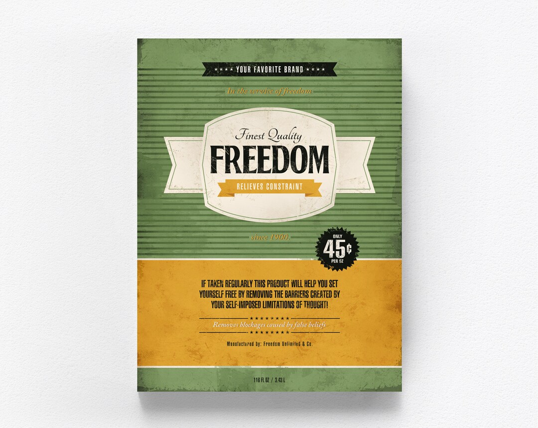 FREE SHIPPING / Freedom Wall Art Freedom Poster Etsy