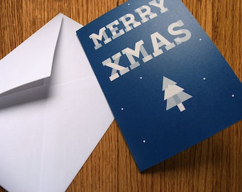 Weihnachtskarte mit Briefumschlag - Merry Xmas