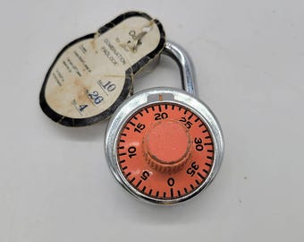 Vintage Craftsman Combination Padlock With PINK Dial & Original Tag