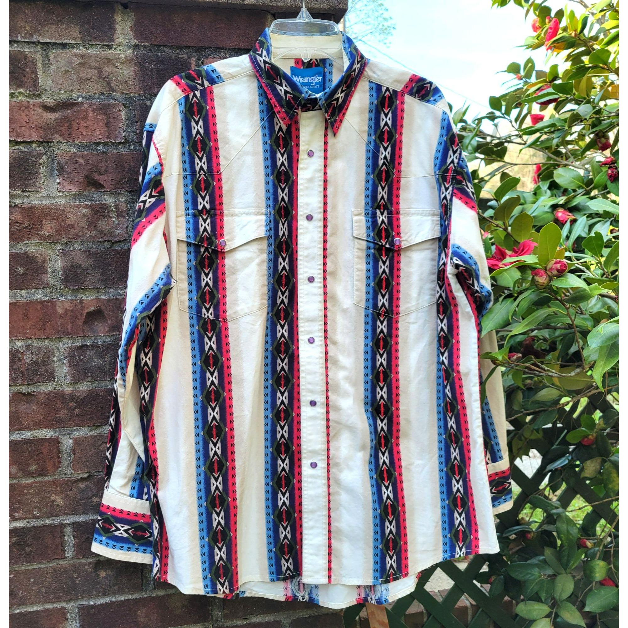 Wrangler Western Shirts Snap Aztec - Etsy