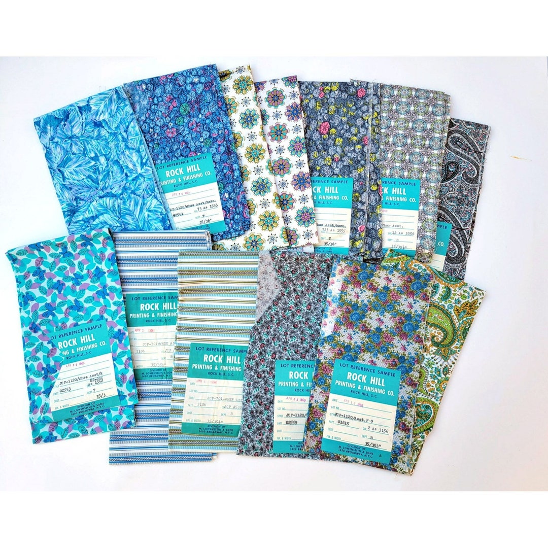 1950s Quilting Cotton Scraps 13 Pc. Prints Factory Samples Etsy