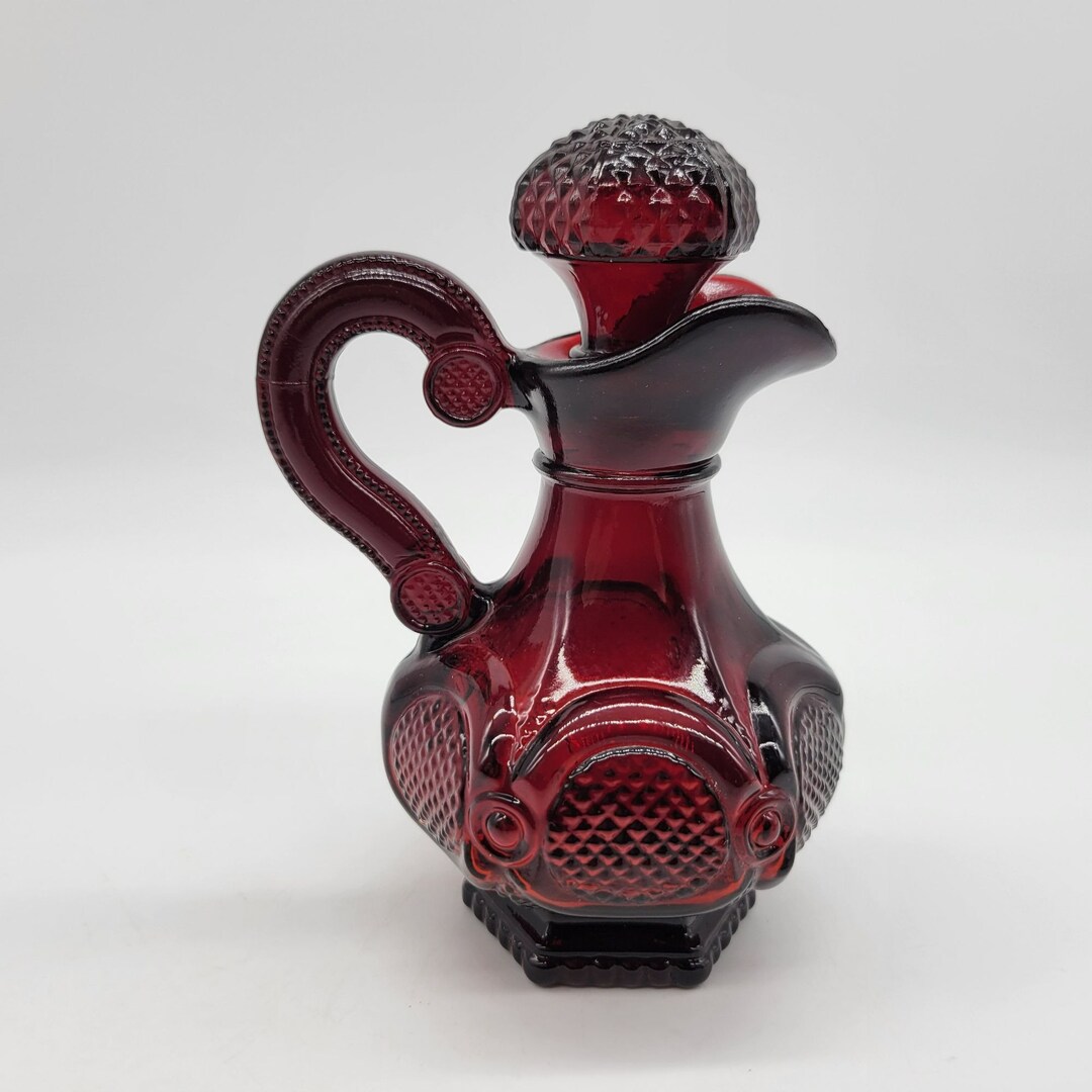 Avon Cape Cod Cruet With Stopper Ruby Red Glass Vintage Cranberry Glass ...