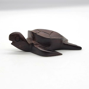 Hand-carved Sea Turtle Figurine Dark Brown Mexican Ironwood