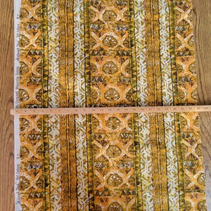 Vintage Waverly Fabric Mohawk Trail Gold & Brown 48" x 125" Cotton Scotchgard Finish