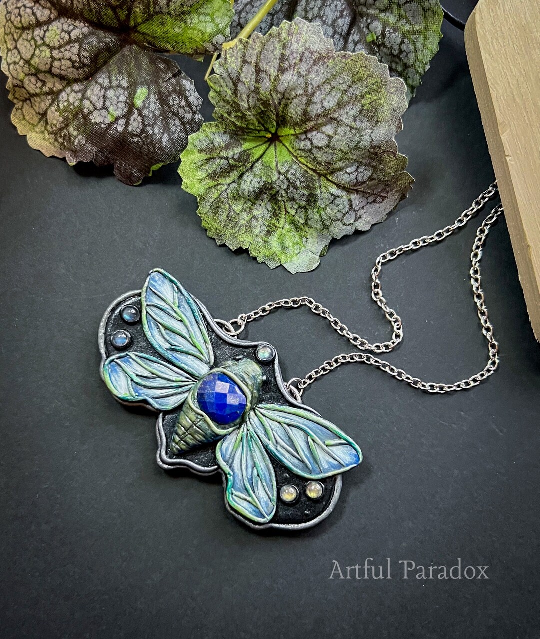 Cicada Necklace, Insect Necklace, Lapis Necklace, Labradorite Necklace ...