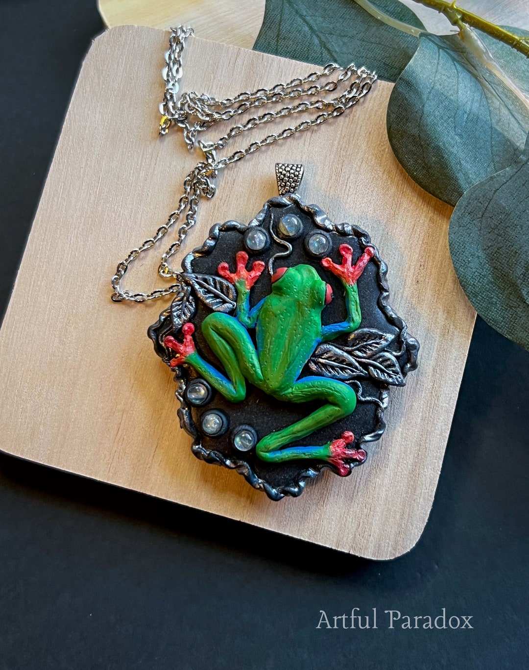 Tree Frog Necklace Frog Necklace Labradorite Necklace Etsy