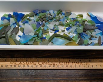 1 lb Sea Glass Grab Bag • Mixed Colors & Sizes • Bulk Beach Glass for Crafts, Mosaics - ACTUAL PHOTO