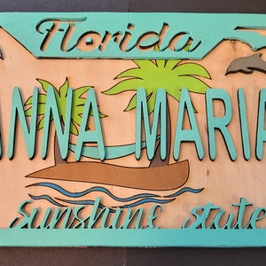 Anna Maria SVG, Florida Wandkunst SVG, US-Zustandskennzeichen SVG, Florida Nummernschild svg, Anna Maria Island svg