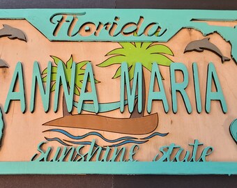 Florida License Plate SVG: Anna Maria Island Wall Art (Digital Download)