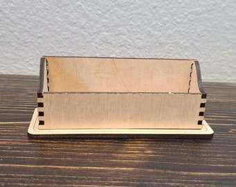 Laser Cut Business Card Holder SVG: Wood Card Case (Digital Download)