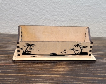 Business card holder SVG, Business card beach SVG, business card holder laser engraver, business card svg
