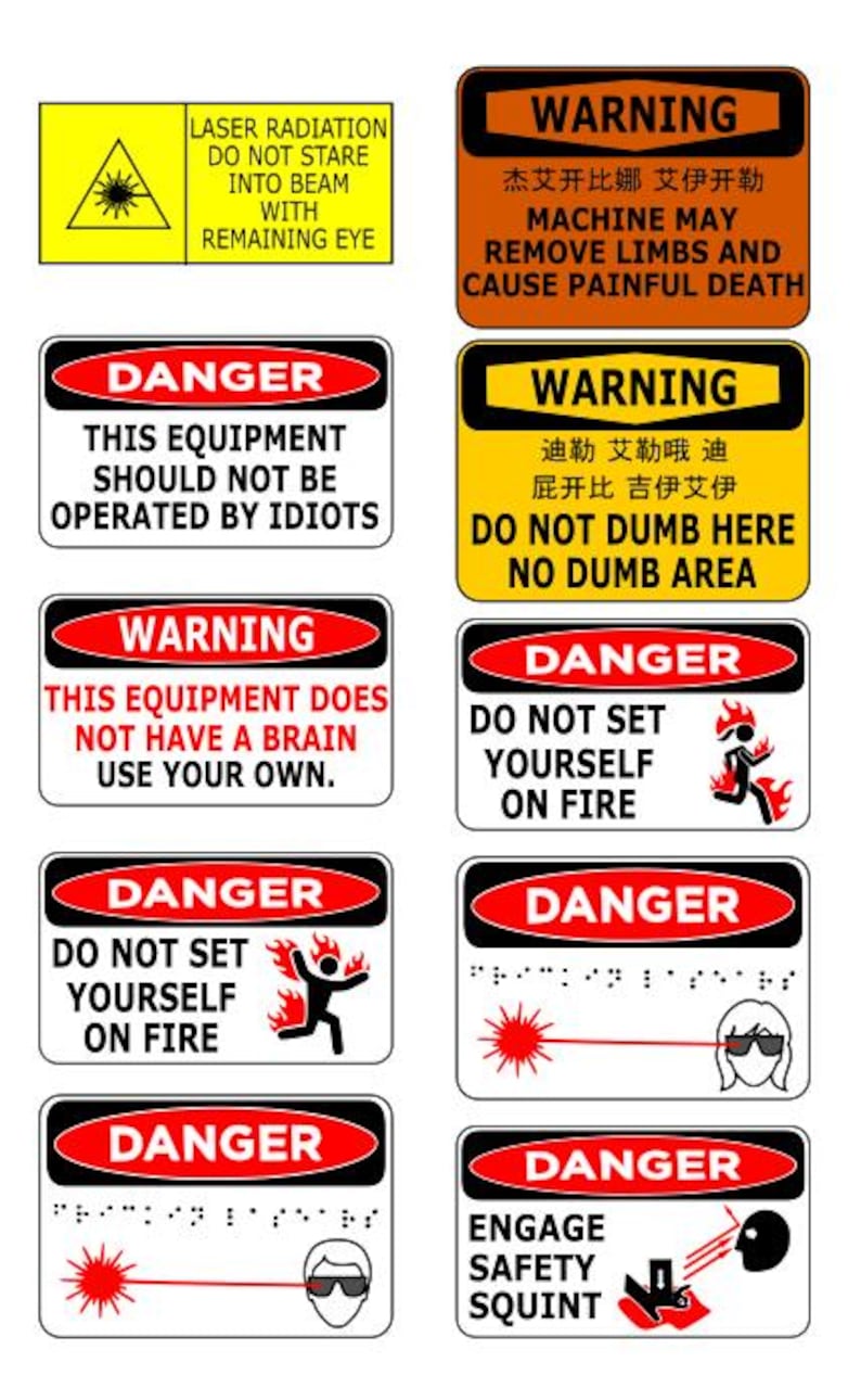 Funny Danger Stickers SVG and Warning Labels SVG for Men, Women, Hard ...