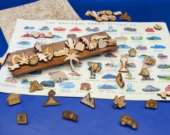 National park push pins - icons all 63 parks! Add to your adventure map or national park checklist!