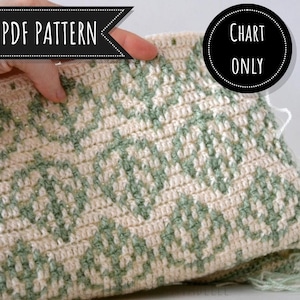 PATTERN Spring Leaf Overlay Mosaic Crochet Pattern - CHART ONLY - pdf Download - Knitting / Cross Stitch