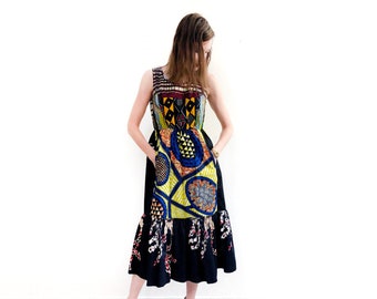 African print and Cotton Mixed  Print Summer Dress / XS