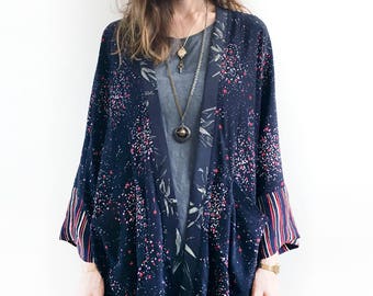 Knit Kimono Cardigan Short Sleeve Cardigan Grey Kimono | Etsy