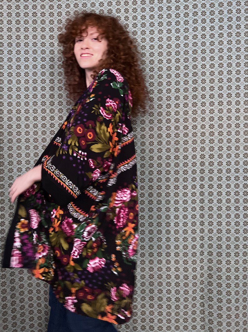 Black Floral Kimono Cardigan, Limited Edition Best Seller image 6