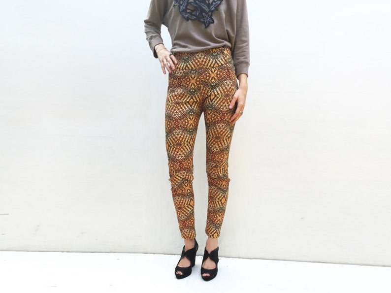 Unique Print High Waisted Skinny Pants, LAST SIZE 40 image 3