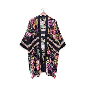 Black Floral Kimono Cardigan, Limited Edition Best Seller image 1