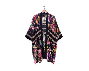 Black Floral Kimono Cardigan, Limited Edition Best Seller