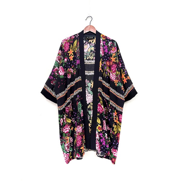 Black Floral Kimono Cardigan, Limited Edition Best Seller