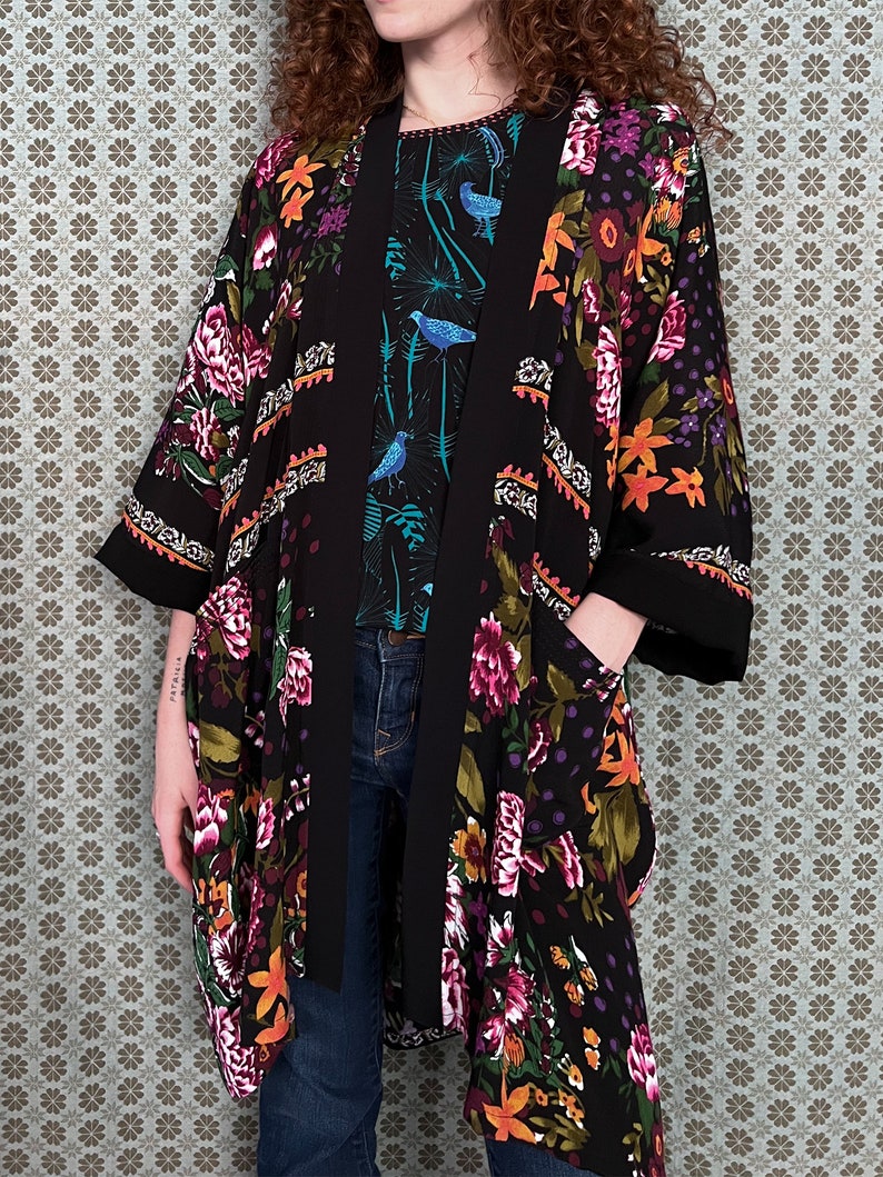 Black Floral Kimono Cardigan, Limited Edition Best Seller image 5