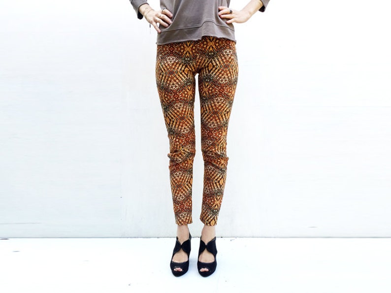 Unique Print High Waisted Skinny Pants, LAST SIZE 40 image 1