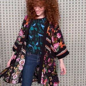 Black Floral Kimono Cardigan, Limited Edition Best Seller image 2