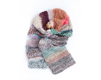 Extra Long Super Soft Multi Pastel Color Winter Scarf