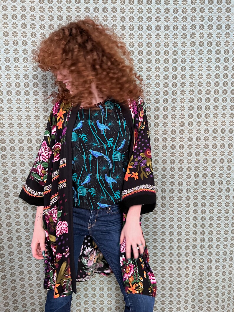 Black Floral Kimono Cardigan, Limited Edition Best Seller image 7