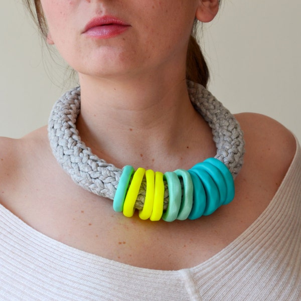 SALE Funky  Necklace, Chunky Necklace,  Colorful Necklace, Neon Necklace, Student Fashion